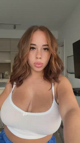 Big Tits Ebony Freckles Redhead gif
