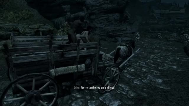 Having some fun on the cart on the way to Rorikstead