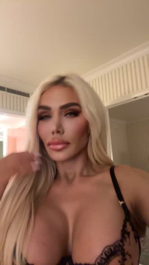 blonde hottie slut gif