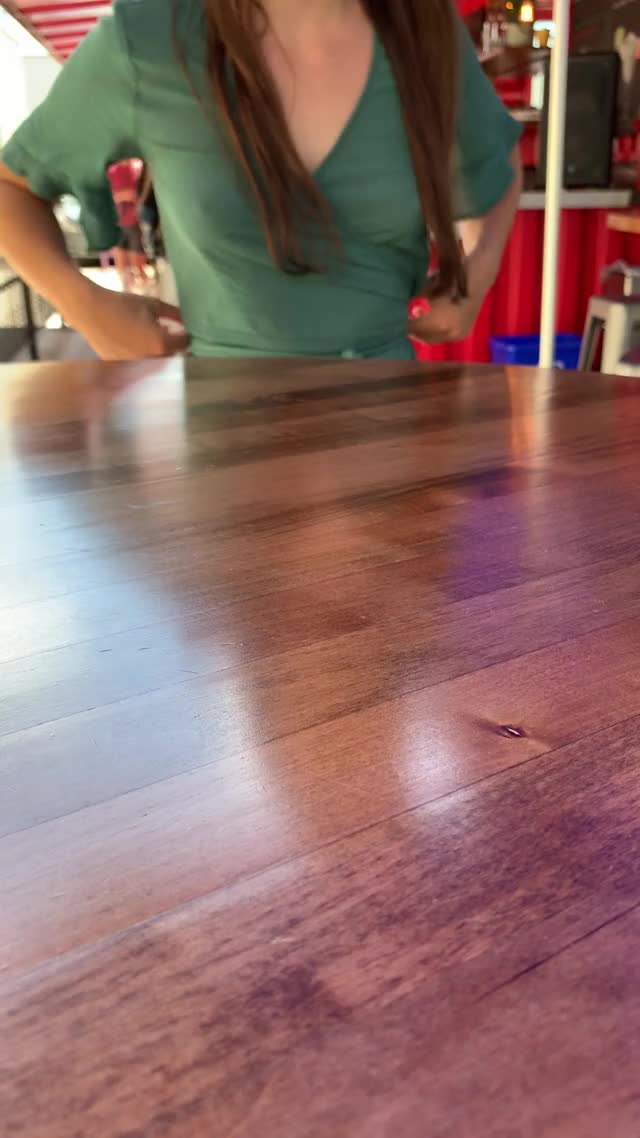 No Panties Flashing on Public Patio
