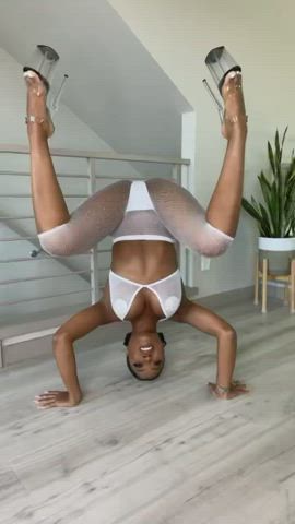 Booty Ebony Flexible Lingerie Pretty Stripper gif