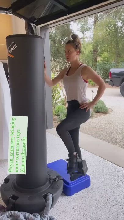 Kaley Cuoco Spandex Workout gif