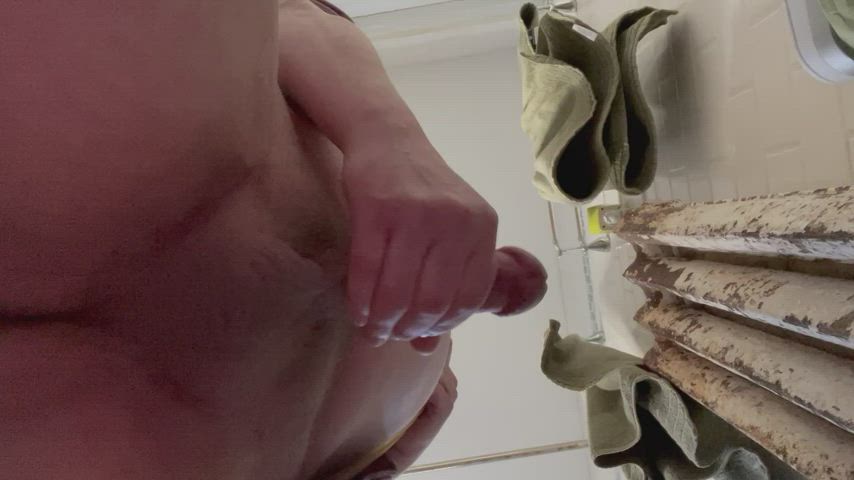 Draining my balls from a new angle today and I loved the sound of my cum pouring