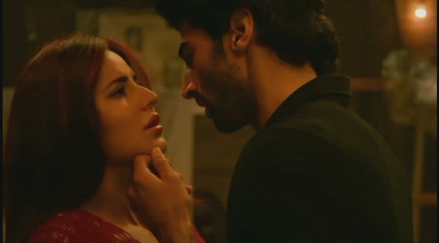 Another one from Katrina Kaif. Music ruins the intimacy of the kiss. Wished could