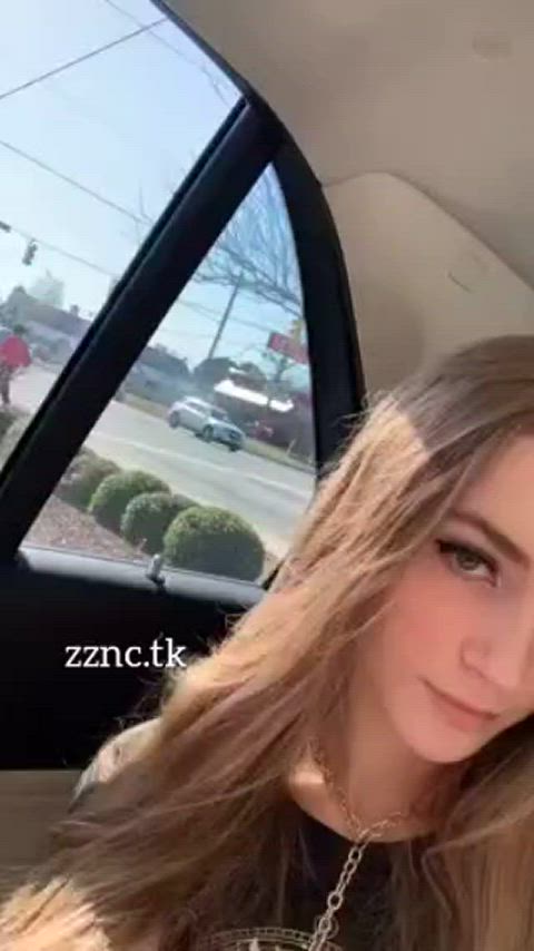 blonde boobs brunette car cute nsfw onlyfans pussy teen gif