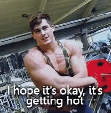 Taking off tank top in the gym ...