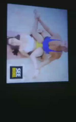 chubby glasses threesome yoga gif