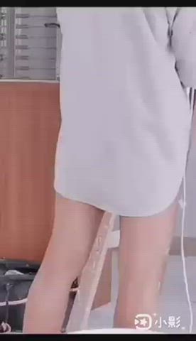coworker funny porn legs non-nude office sfw softcore tease thighs gif