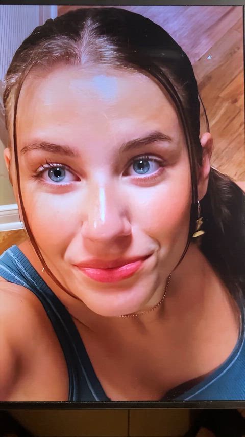 brunette cock cum cumshot cute facial teen tribute gif
