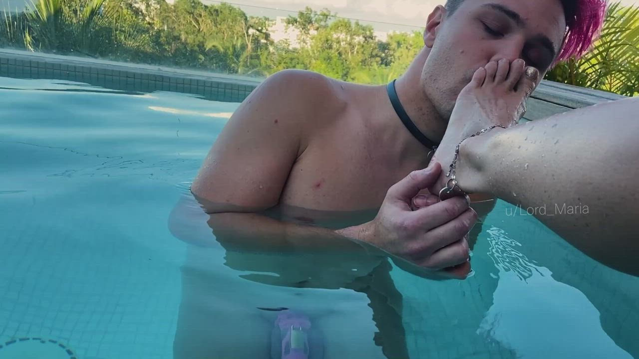 While you're down there, you might as well also worship the key to your chastity