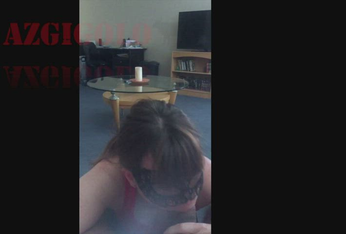 Hotwife on her knees sucking my BBC for all she's worth