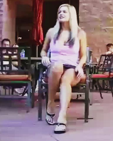 Removing panties in public