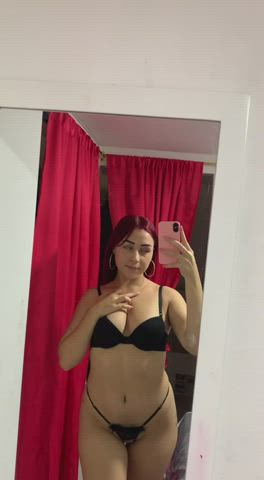 lingerie mirror tits gif