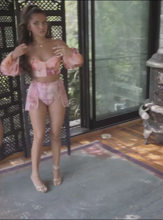 Behind The Scenes Cleavage Dress gif