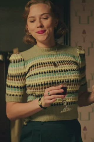 blonde celebrity fetish milf mom scarlett johansson step-mom swallowing gif