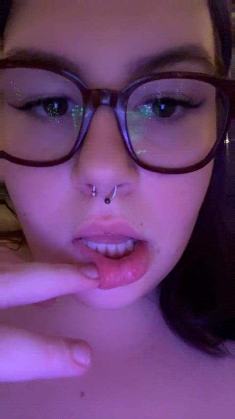 bbw cute finger in mouth nsfw onlyfans oral pov thick gif