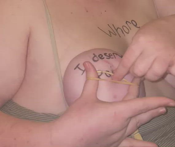 chubby tits torture gif