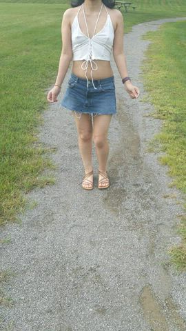 Fun boob flash at the park!