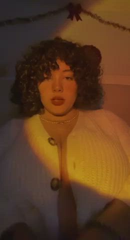 bbw boobs curly hair curvy latina natural tits onlyfans sensual tits gif