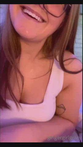 Cute Blowjob Dildo Redhead Glasses Kissing gif