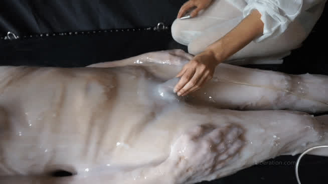 bondage erection handjob male masturbation silicone submissive gif