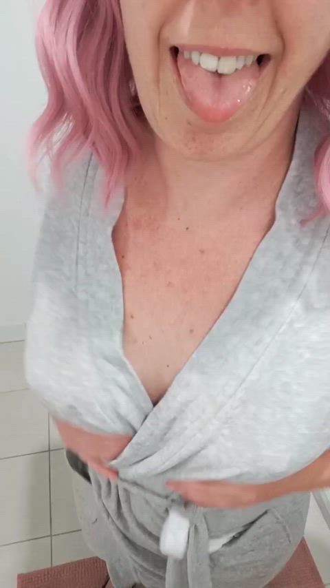 My dressing gown is boring but underneath is something exciting