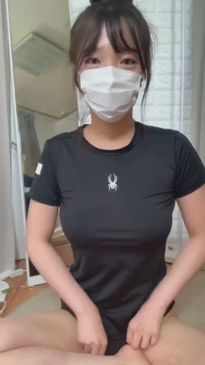 Asian Cute Fake Boobs gif