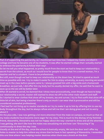A mature Ex-feminist find love in the patriarchy! Part 3