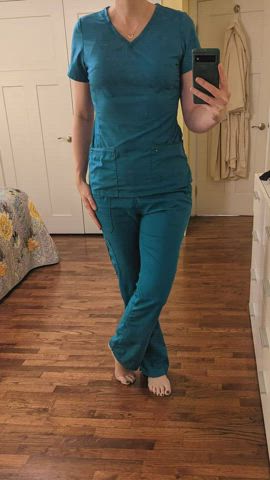 Got these comfy bras for under my scrubs. Not lingerie but I take them off for you