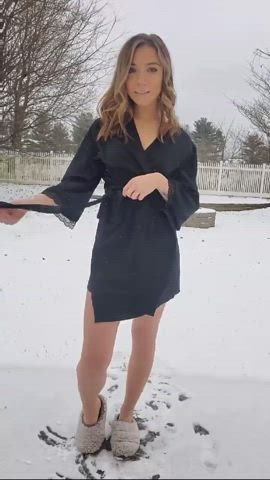 Blondie Gets Naked in the Snow