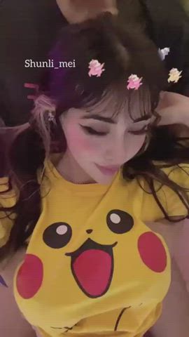 Big Tits Brunette Cute gif