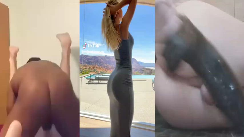 bbc babecock bisexual chastity dildo moaning sissy split screen porn tiktok gif