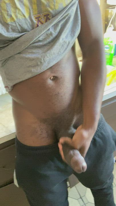 I got to hard while washing dishes