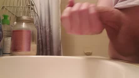 I'm stroking and cumming for all you curved cock lovers!