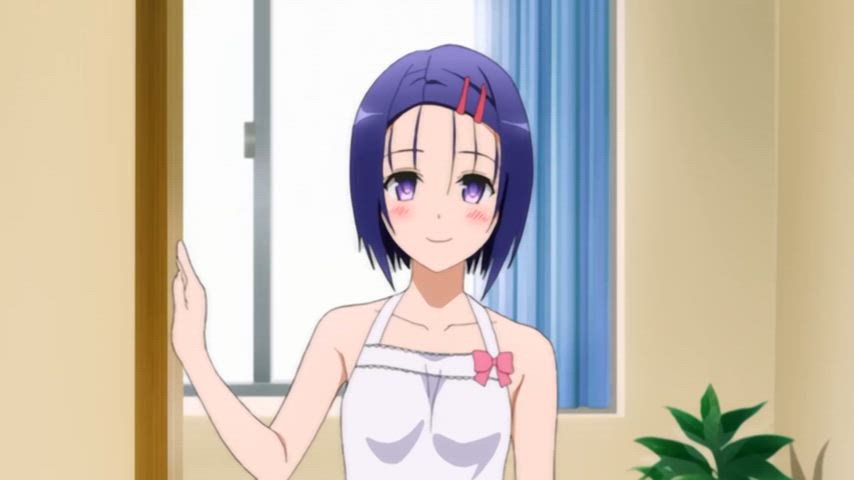 cute hentai purple hair small tits hanime gif