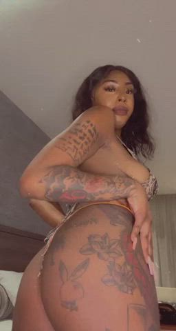 Ass Babe Bikini Booty Bouncing Tits Cute Ebony Tattoo Tits gif