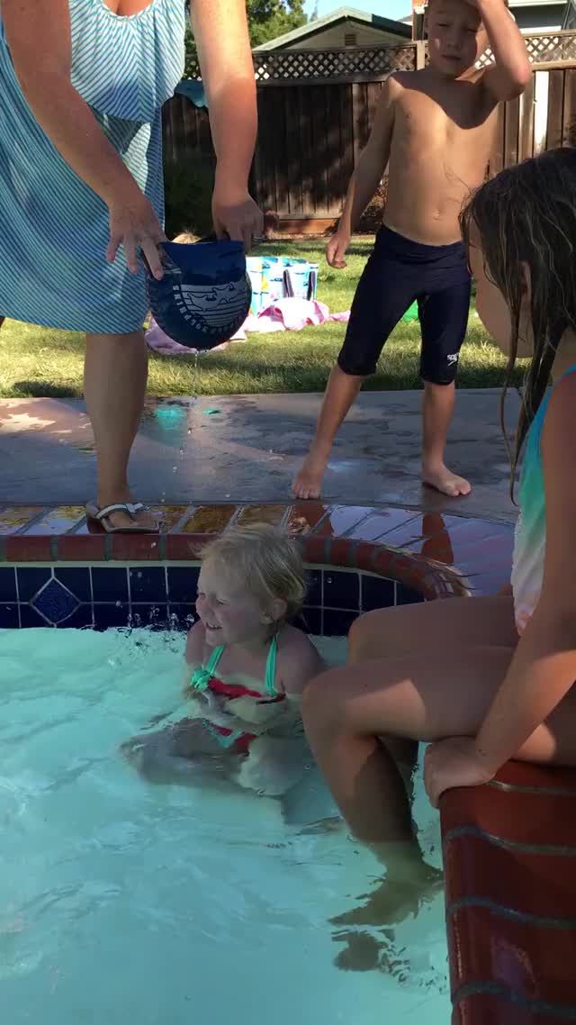 Easiest way to get a swim cap on...