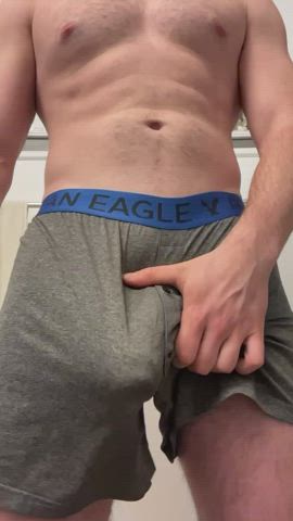 I’m all sweaty after the gym. Are you sucking me off before or after I shower?