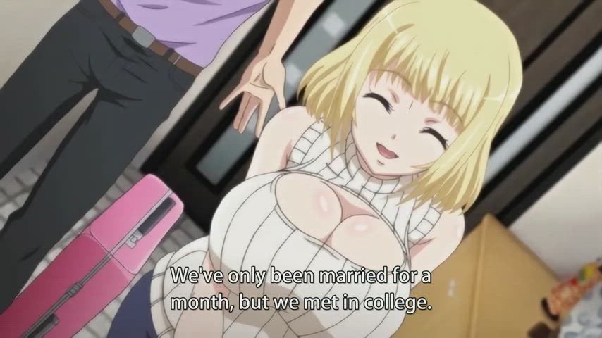 Big Ass Blonde Hentai Huge Tits Jiggling Russian Wife gif