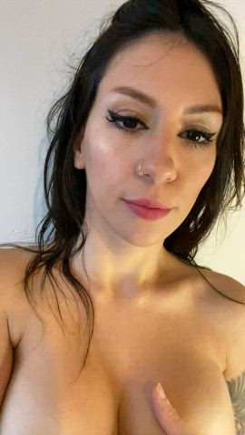 big tits boobs brunette natural tits onlyfans tits gif