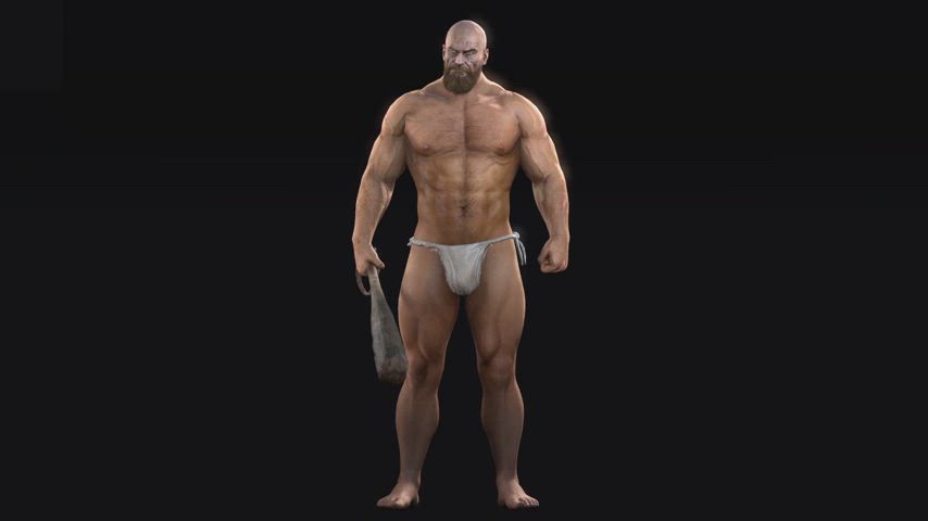 3d animation beard bulge fantasy model muscles rule34 sfm gif