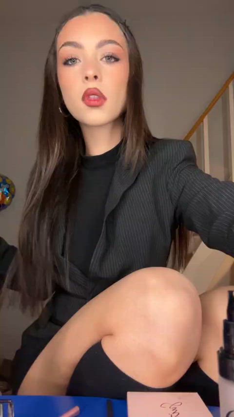brunette lips teen gif