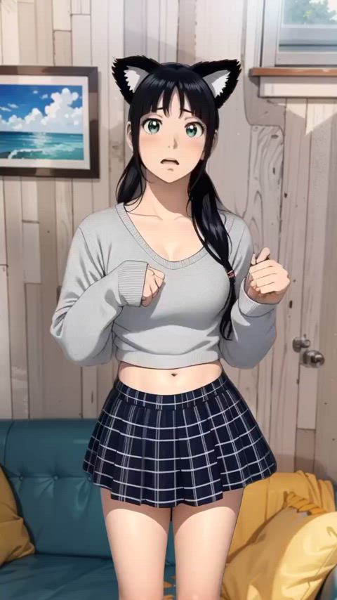 animation anime cute dance dancing ecchi shy skirt animated-sex ecchi-anime hanime