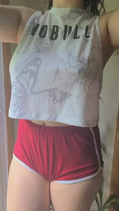 a teen shows her boobs slowly