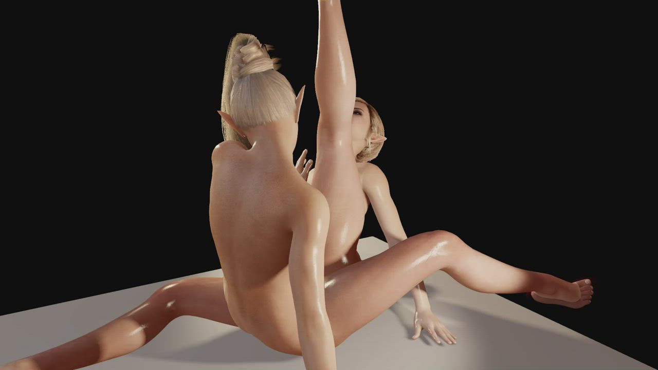 Blonde Scissoring Sex gif