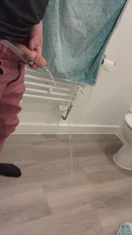Soaking your bathroom with piss. Next time you’ll be waiting here on your knees,