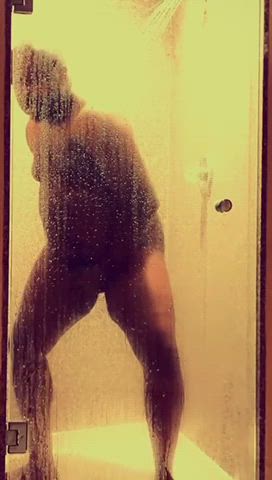 cumshot ebony male masturbation sex shower solo wet and messy gif