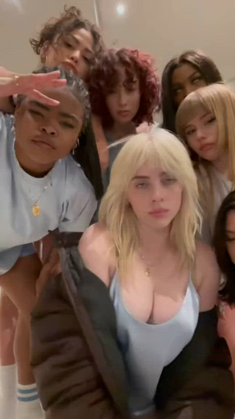 big tits billie eilish boobs celebrity dancing group natural natural tits sexy tiktok