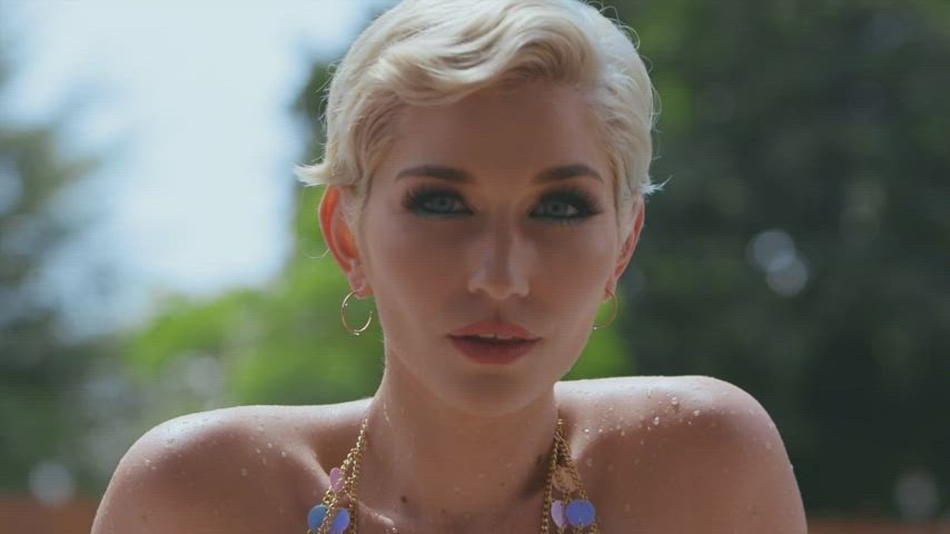 Nude at the Pool with Skye Blue