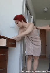 Fitness Redhead Towel gif